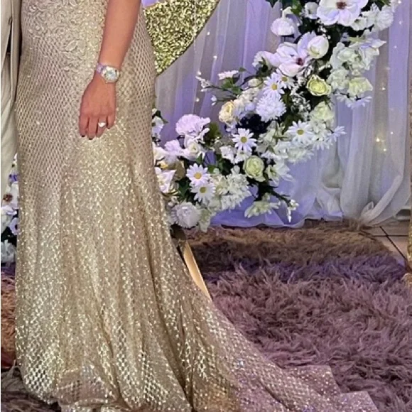 Long Gold formal dress - Picture 5 of 5